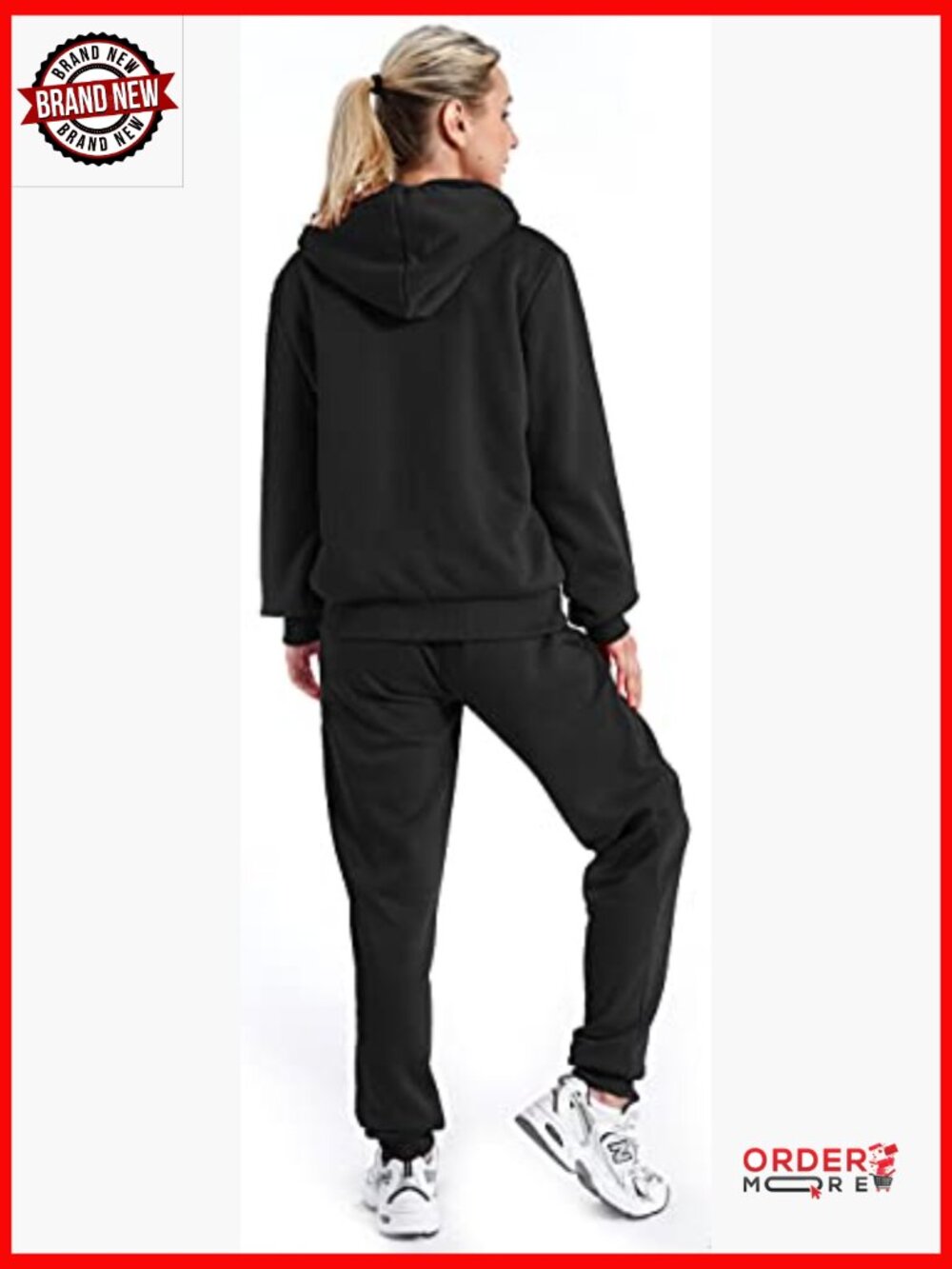 Sherpa Lined Zip Up Hoodie & Jogger Set 2 Piece - Picture 2 of 7